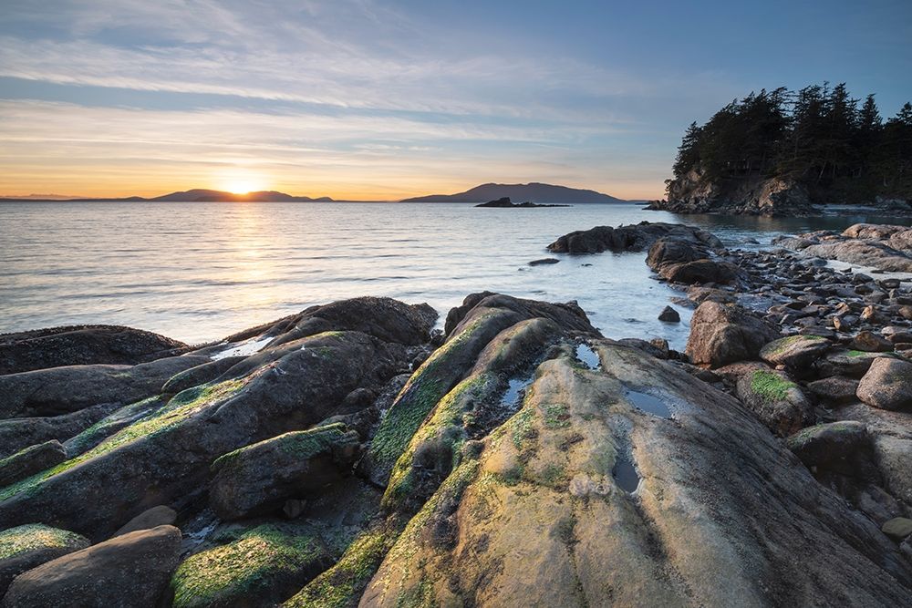 Sunset at Wildcat Cove-looking out to Samish Bay and the San Juan Islands-Larrabee State Park art print by Alan Majchrowicz for $57.95 CAD